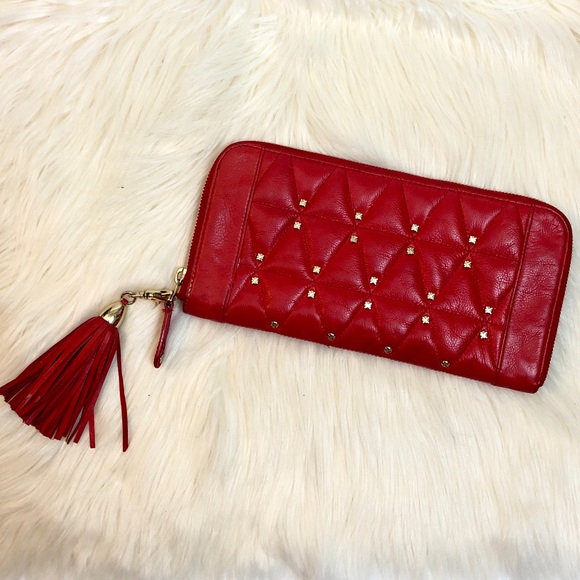 Rebecca Minkoff Handbags - Rebecca Minkoff Red Studded Leather Clutch